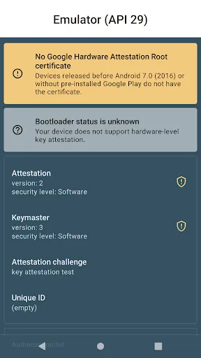 Key Attestation Demo screenshot