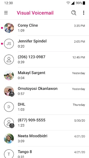 T-Mobile Visual Voicemail screenshot