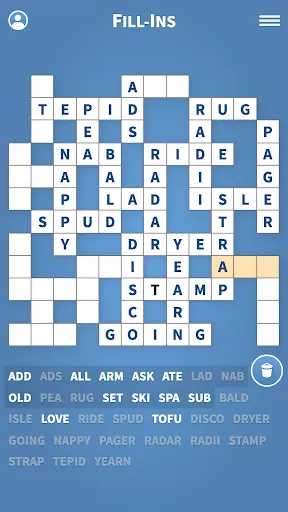 Fill-Ins · Word Fit Puzzles screenshot