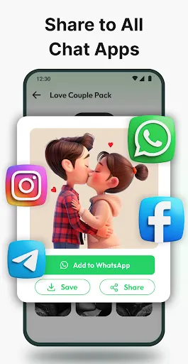 Romantic Love Emoji WAStickers screenshot