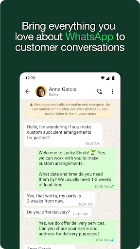 WhatsApp Business screenshot