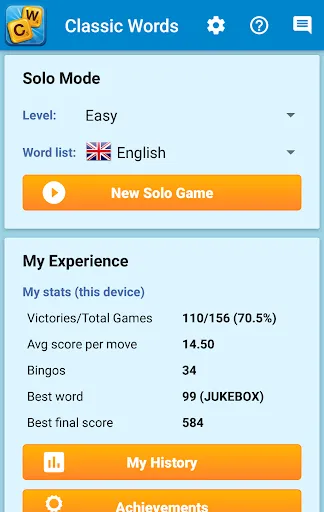 Classic Words Solo screenshot