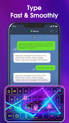 Neon LED Keyboard: RGB & Emoji screenshot