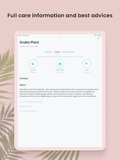 PlantIn Plant Identifier, Care screenshot