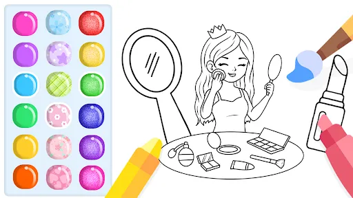 Glitter Beauty Coloring Pages screenshot