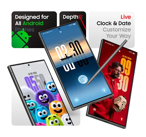 DepthX - Live Clock Wallpapers screenshot