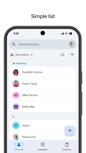 Contacts screenshot