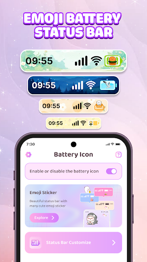 Emoji Battery Icon Customize screenshot
