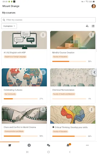 Moodle screenshot