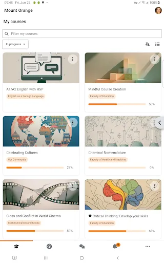 Moodle screenshot