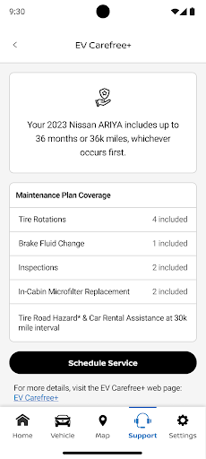 MyNISSAN® screenshot