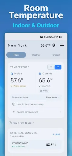 Indoor thermometer screenshot