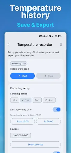Indoor thermometer screenshot