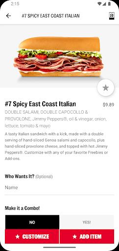 Jimmy John's Sandwiches screenshot