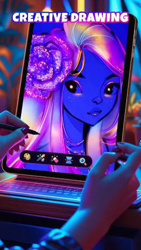 Neon Brush - Glow Draw & Paint screenshot