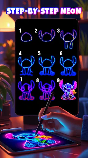 Neon Brush - Glow Draw & Paint screenshot
