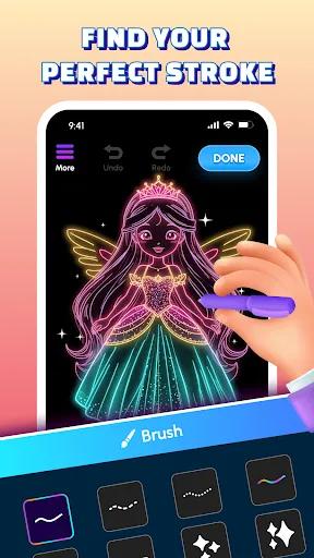 Glow Art Drawing - Doodle App screenshot