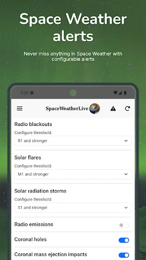 SpaceWeatherLive screenshot
