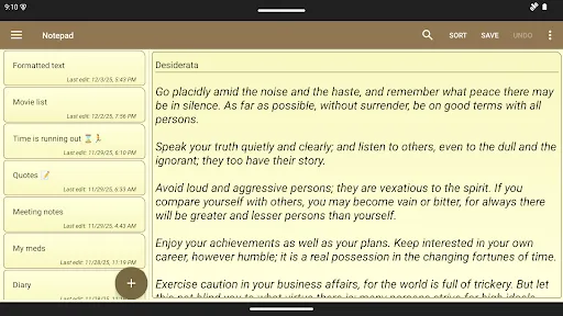 Notepad - simple notes screenshot