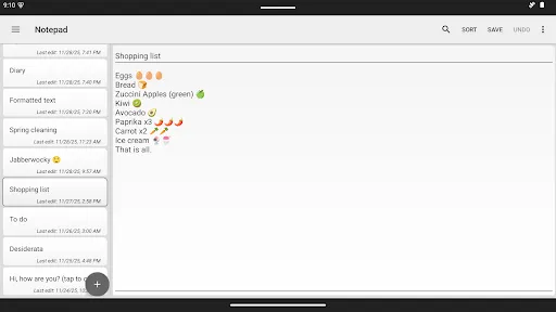 Notepad - simple notes screenshot