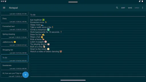 Notepad - simple notes screenshot