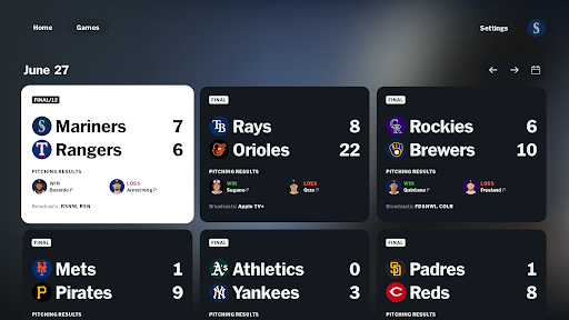 MLB screenshot