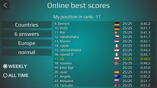 World Map Quiz screenshot