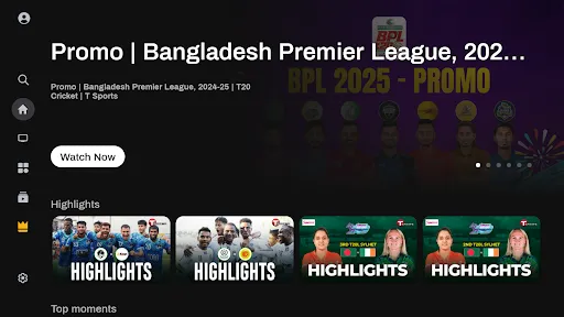 T Sports for Android TV screenshot
