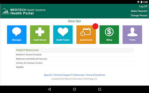 MEDITECH MHealth screenshot