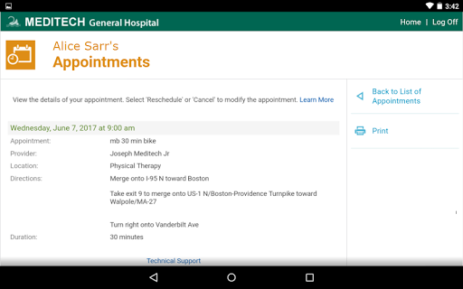 MEDITECH MHealth screenshot