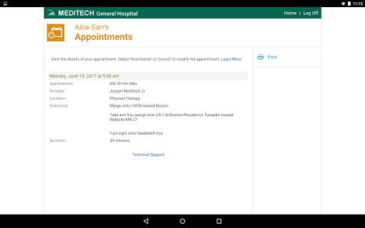 MEDITECH MHealth screenshot