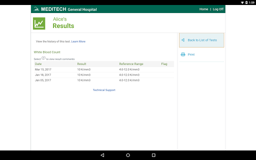 MEDITECH MHealth screenshot