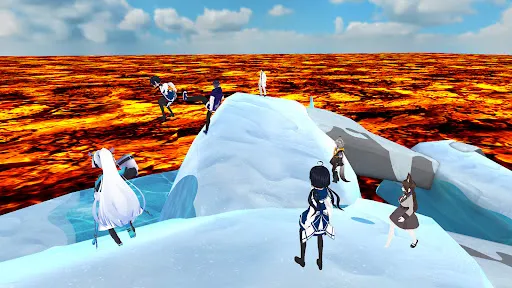 The floor is lava game parkour screenshot