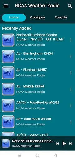 NOAA Weather radio screenshot