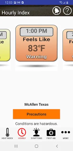 OSHA NIOSH Heat Safety Tool screenshot