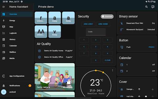 Home Assistant screenshot