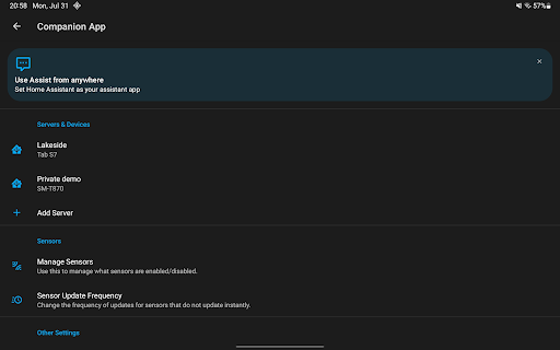 Home Assistant screenshot