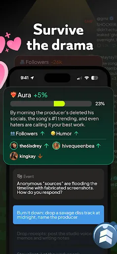 status - sims but social media screenshot