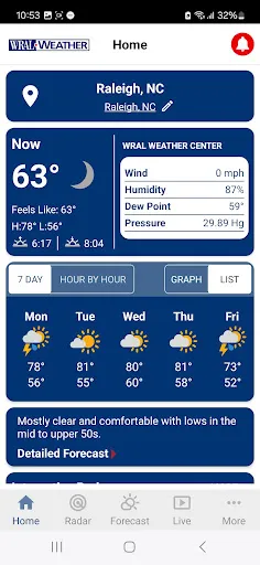 WRAL Weather screenshot