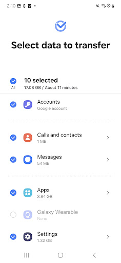 Samsung Smart Switch Mobile screenshot