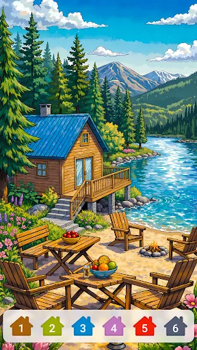 Cabin & House Paint by Numbers screenshot