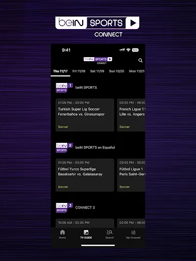 beIN SPORTS CONNECT screenshot