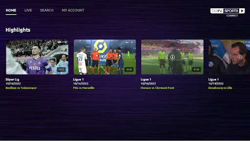 beIN SPORTS CONNECT screenshot