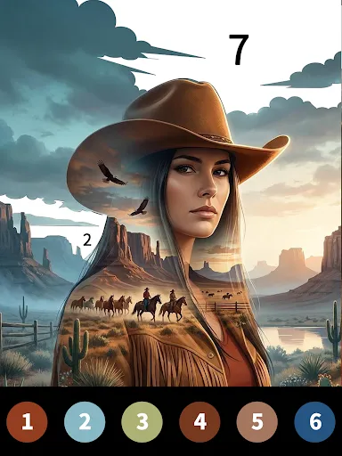 Wild West Color by Number Book screenshot