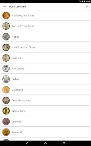 PCGS CoinFacts - U.S. Coin Val screenshot