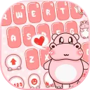 Pink Cute Hippo Theme