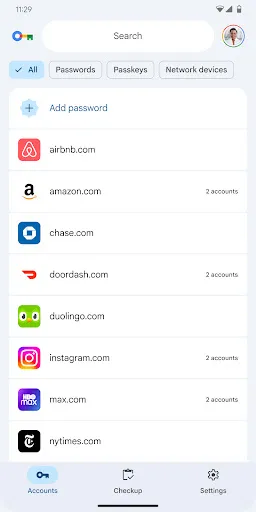 Google Password Manager screenshot