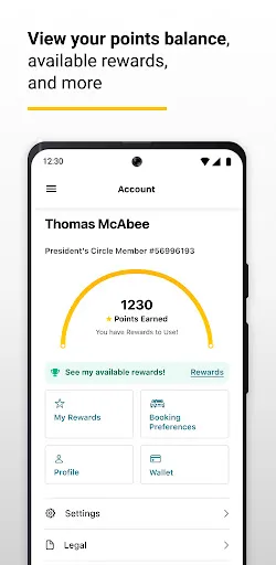 Hertz Rent-a-Car screenshot