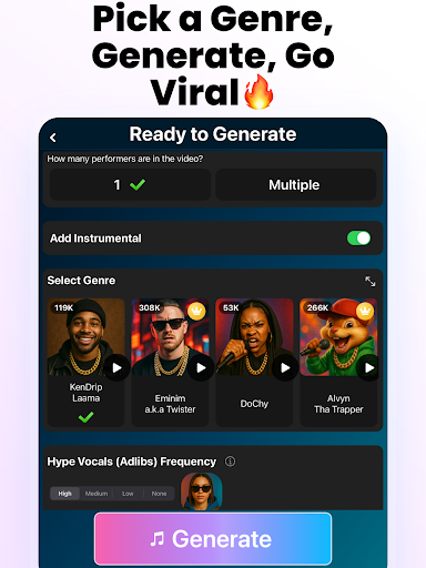 AI Music Video Maker - Rap AI screenshot