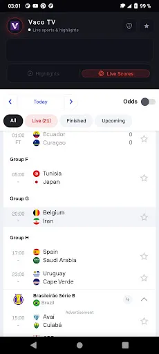 Vaco TV Football & Live Score screenshot